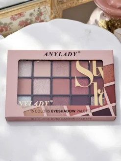 ANYLADY Paletka 15 cieni do powiek z brokatem i matem Ruby Glamour