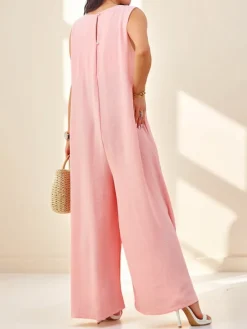 Atena Rosa Palazzo – elegancki kombinezon na ramiączkach z tkaniny wiskozowej