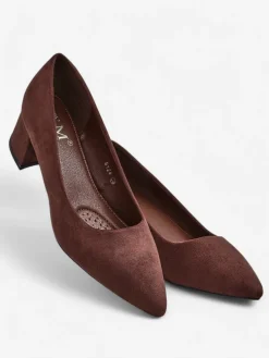 Aurelia Classico – Brązowe czółenka damskie zamszowe na słupku 4,5 cm