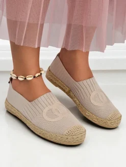 Aurelia Espadryle Royalfashion Beżowe – Płaskie wsuwane buty damskie