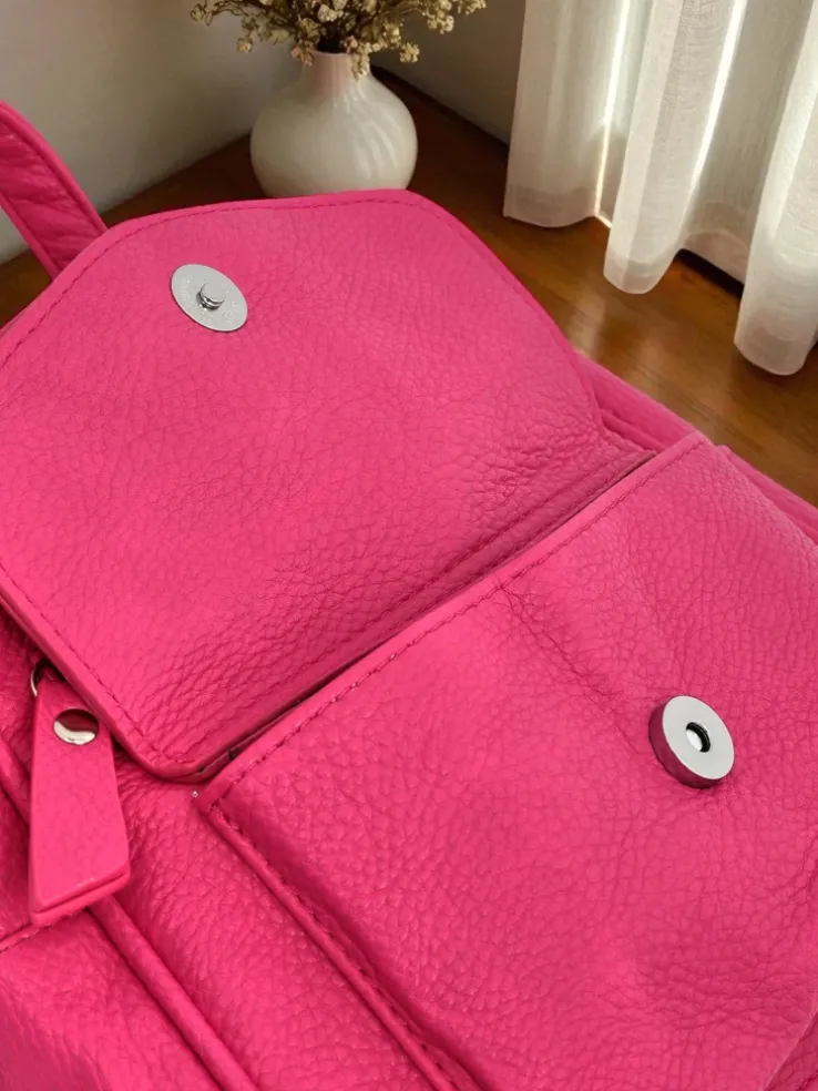 Aurelia Fuksja Plecak Skóra Ekologiczna Królewska Moda Damski 25x25cm