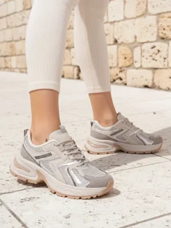 Aurelia Luna damskie sneakersy Royalfashion sznurowane ecru