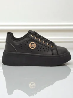 Aurelia Nero - Czarna platforma Royalfashion z eko skóry, model LH201-8