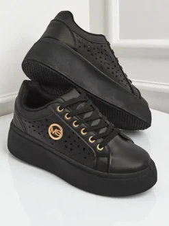 Aurelia Nero - Czarna platforma Royalfashion z eko skóry, model LH201-8