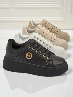 Aurelia Nero - Czarna platforma Royalfashion z eko skóry, model LH201-8