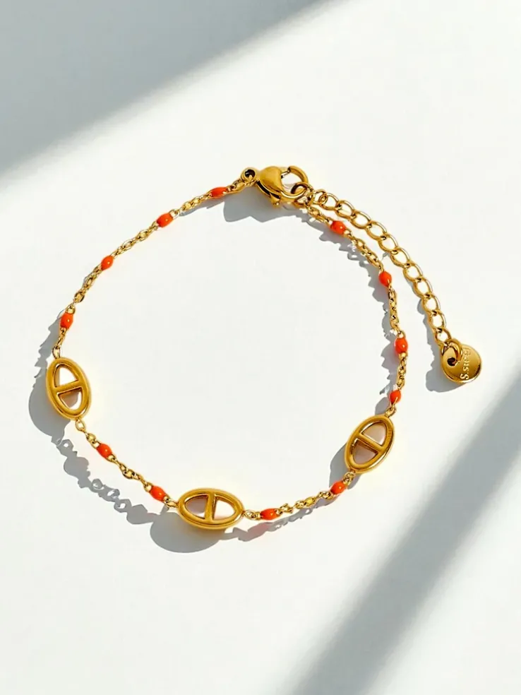 Aurelia Perseus - elegancka bransoletka pozłacana z motywem geometrycznym