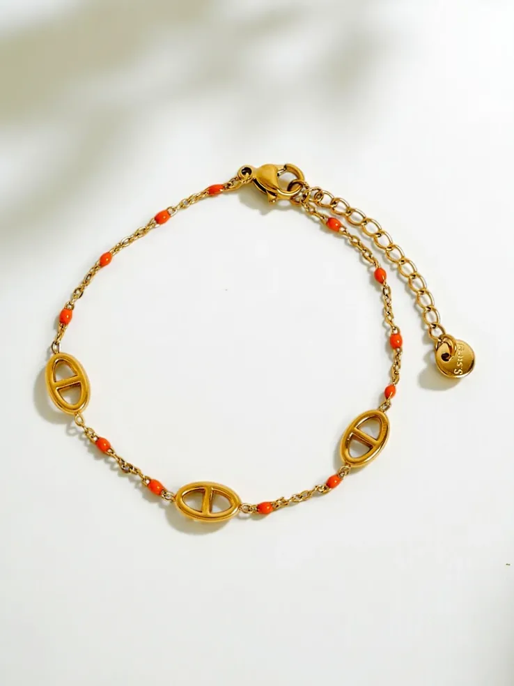 Aurelia Perseus - elegancka bransoletka pozłacana z motywem geometrycznym