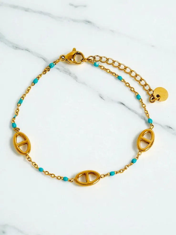 Aurelia Perseus - elegancka bransoletka pozłacana z motywem geometrycznym