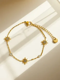 Aurelia Stella – pozłacana bransoletka z greckimi gwiazdami i kryształami