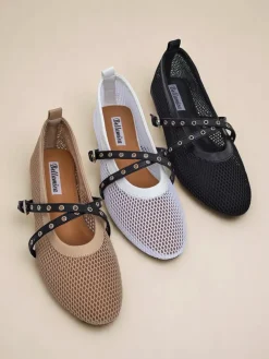 Baleriny Royalfashion Arethusa Nero z siateczki na płaskim obcasie