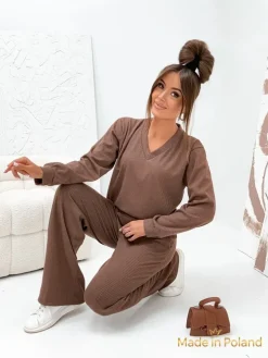 Bawełniany Damski komplet sweterkowy Shadow Line