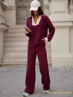 Bawełniany Damski komplet sweterkowy Fissa