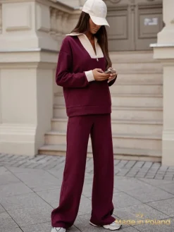 Bawełniany Damski komplet sweterkowy Fissa