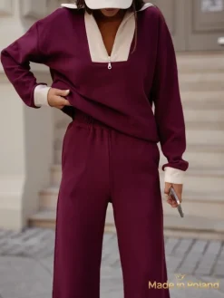 Bawełniany Damski komplet sweterkowy Fissa