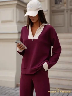 Bawełniany Damski komplet sweterkowy Fissa