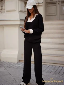 Bawełniany Damski komplet sweterkowy Fissa