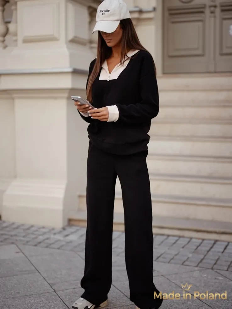 Bawełniany Damski komplet sweterkowy Fissa