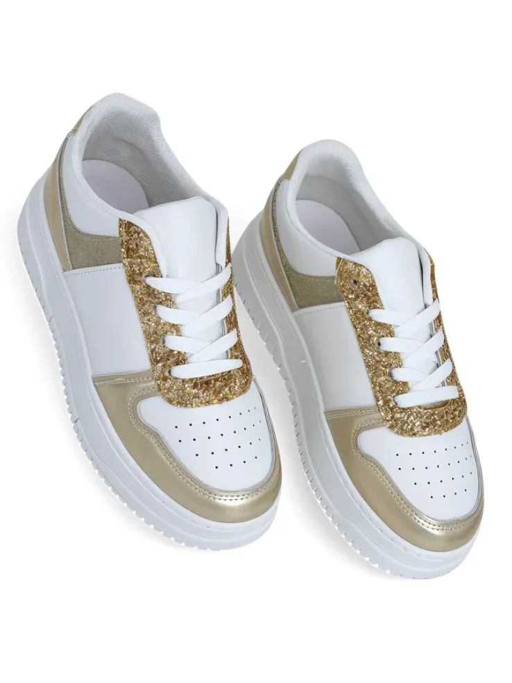 Bella Glamour Złoty Sneakers Damskie