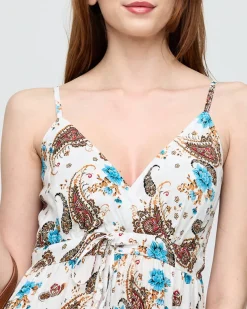 Biała zwiewna damska sukienka maxi - Odzież