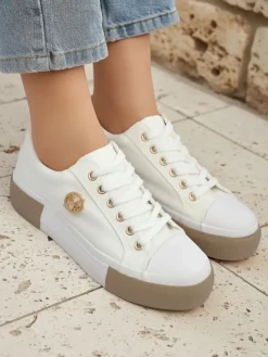 Białe sneakersy damskie Aurelio Canvas