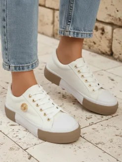 Białe sneakersy damskie Aurelio Canvas