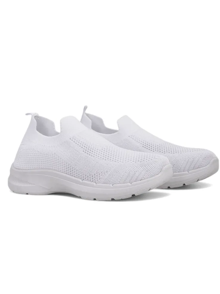 Biale Damskie Sneakersy Wsuwane Aura Bianca - Lekkie i Oddychajace na Lato Wiosne