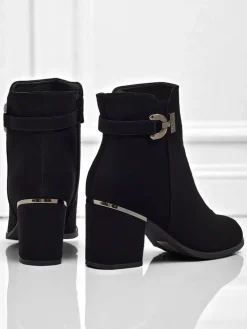 Botki damskie eko skórzane na słupku Ruvina