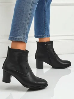 Botki damskie eko skórzane na obcasie Lunar Crest