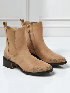 Botki damskie eko zamszowe zdobione cyrkoniami TangleMist