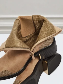 Botki damskie eko zamszowe zdobione cyrkoniami TangleMist