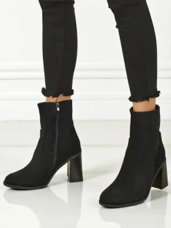 Botki damskie eko zamszowe na słupku Rune Fast