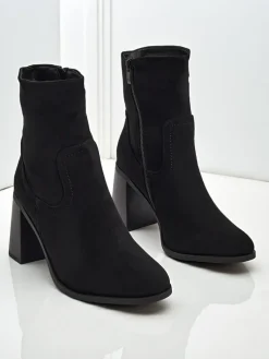 Botki damskie eko zamszowe na słupku Rune Fast