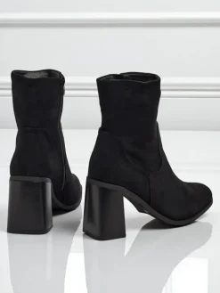 Botki damskie eko zamszowe na słupku Rune Fast