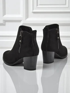 Botki damskie eko zamszowe na obcasie Midnight Bloom