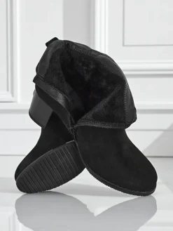 Botki damskie eko zamszowe na obcasie Midnight Bloom