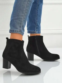 Botki damskie eko zamszowe na obcasie Crimson Echo