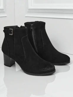 Botki damskie eko zamszowe na obcasie Crimson Dusk