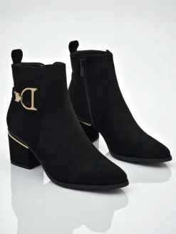 Botki damskie eko zamszowe na słupku Calyssa