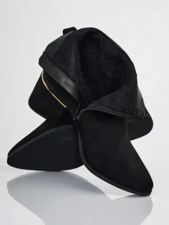 Botki damskie eko zamszowe na słupku Calyssa