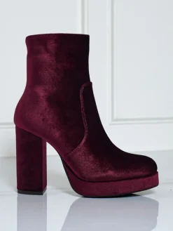 Botki damskie na słupku al'la Welur Miss