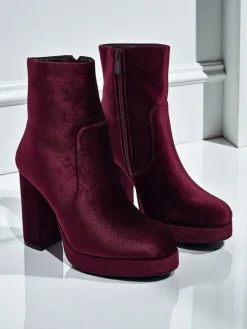 Botki damskie na słupku al'la Welur Miss