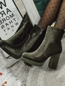 Botki damskie na słupku al'la Welur Miss