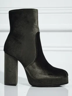 Botki damskie na słupku al'la Welur Miss