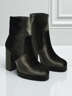 Botki damskie na słupku al'la Welur Miss