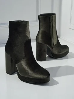 Botki damskie na słupku al'la Welur Miss