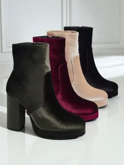 Botki damskie na słupku al'la Welur Miss