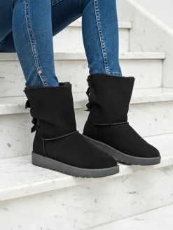 Botki Stella z ekoskóry zamszowej na płaskim obcasie