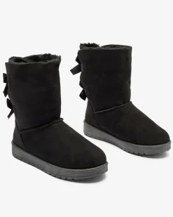 Botki Stella z ekoskóry zamszowej na płaskim obcasie