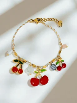 Bransoletka Ariadna Cherry– kolorowe charmsy i złociste detale