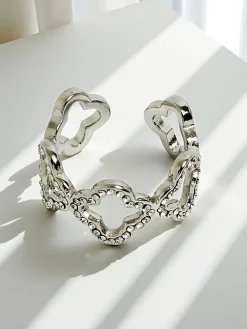 Bransoletka Ariadne Silverita z kryształami – srebrna, geometryczny wzór glamour